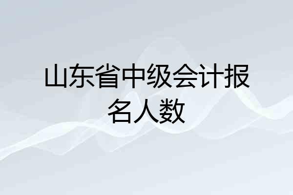 山东省中级会计报名人数