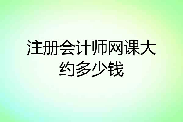 注册会计师网课大约多少钱