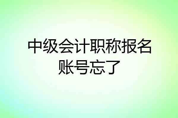 中级会计职称报名账号忘了