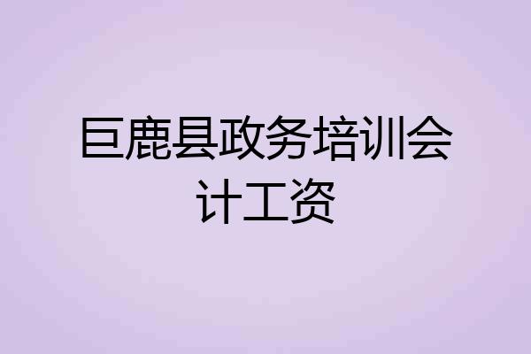 巨鹿县政务培训会计工资