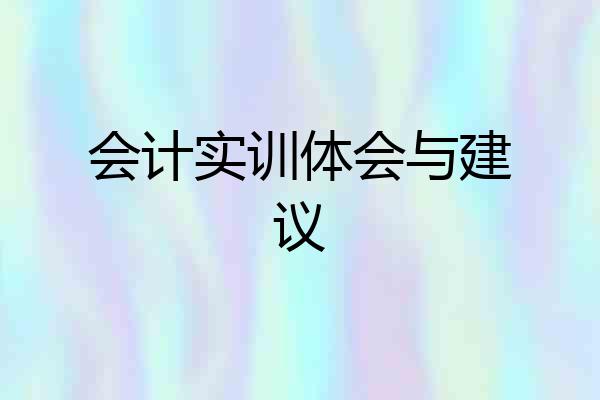 会计实训体会与建议