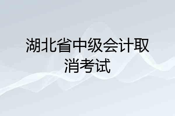 湖北省中级会计取消考试