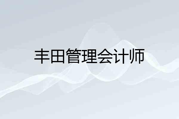 丰田管理会计师