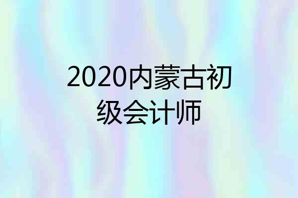 2020内蒙古初级会计师