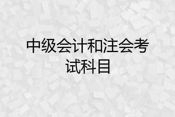 中级会计和注会考试科目