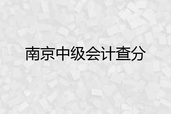 南京中级会计查分