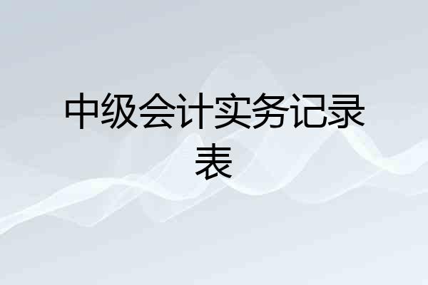 中级会计实务记录表