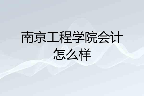 南京工程学院会计怎么样