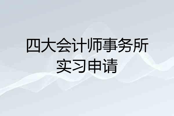 四大会计师事务所实习申请