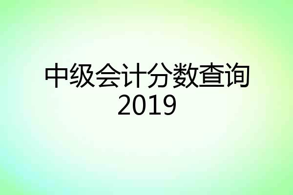 中级会计分数查询2019