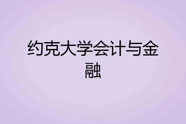 约克大学会计与金融