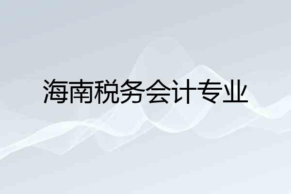 海南税务会计专业