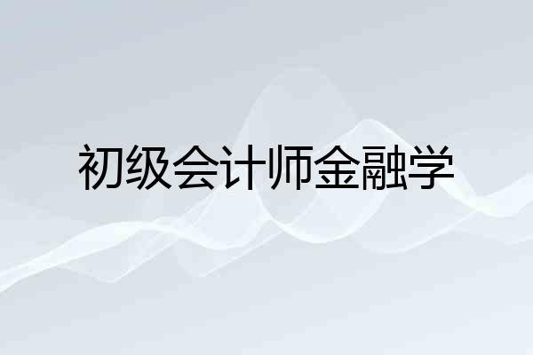 初级会计师金融学