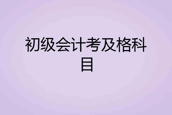 初级会计考及格科目