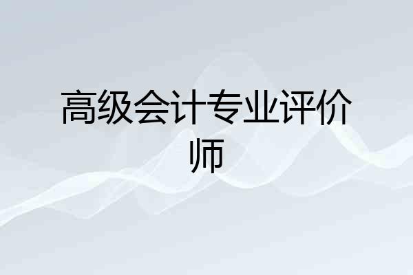 高级会计专业评价师
