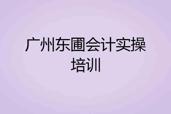 广州东圃会计实操培训