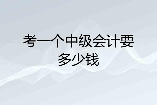 考一个中级会计要多少钱