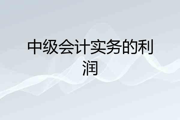 中级会计实务的利润