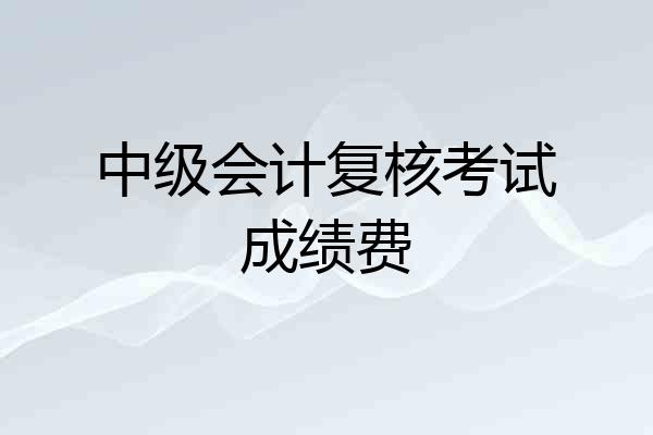 中级会计复核考试成绩费
