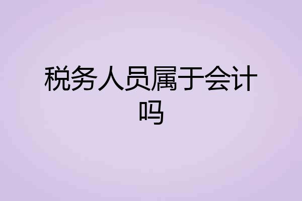 税务人员属于会计吗