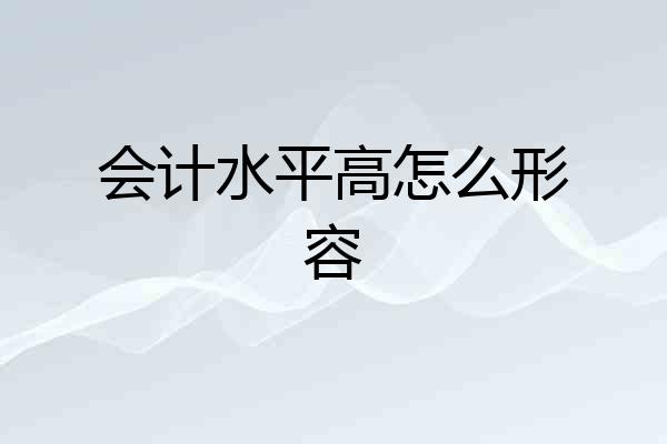 会计水平高怎么形容