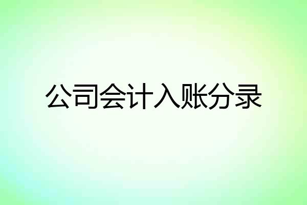 公司会计入账分录