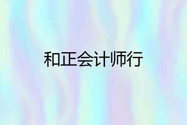 和正会计师行