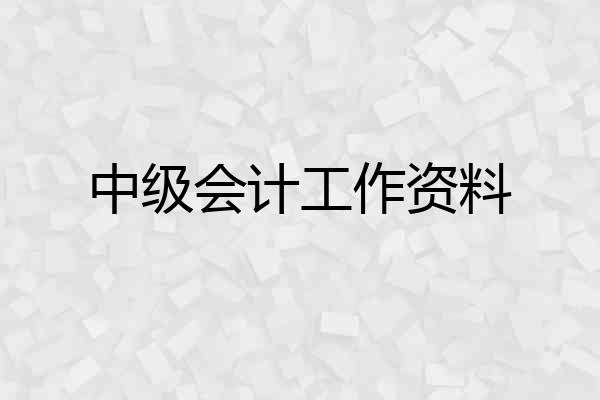 中级会计工作资料