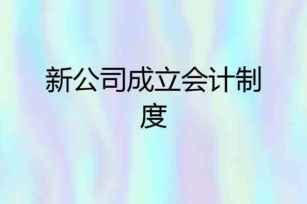 新公司成立会计制度