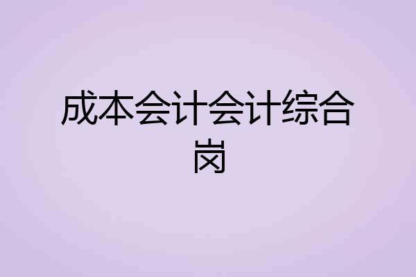 成本会计会计综合岗