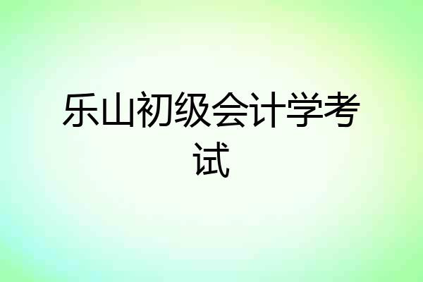 乐山初级会计学考试