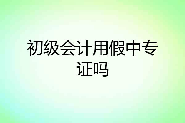 初级会计用假中专证吗