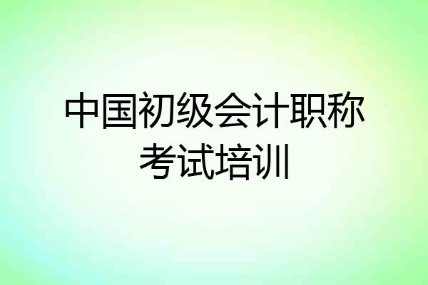 中国初级会计职称考试培训