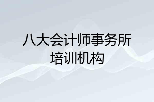 八大会计师事务所培训机构