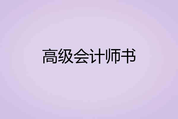 高级会计师书