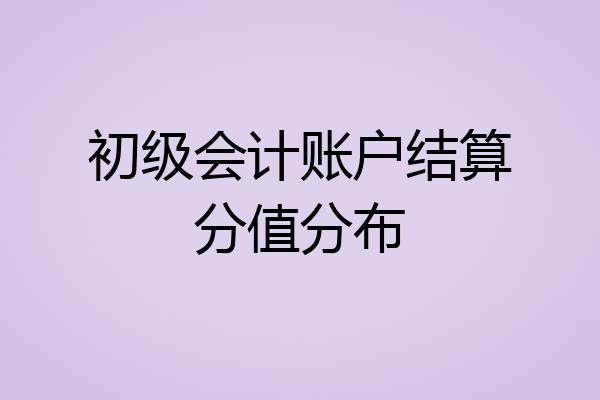 初级会计账户结算分值分布