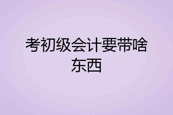 考初级会计要带啥东西