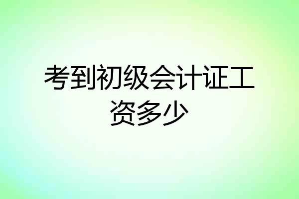 考到初级会计证工资多少