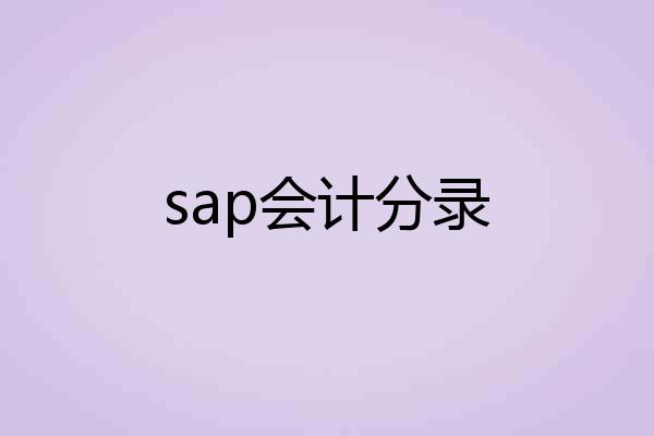 sap会计分录