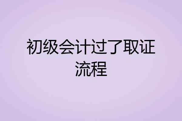 初级会计过了取证流程