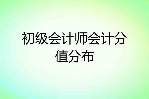初级会计师会计分值分布