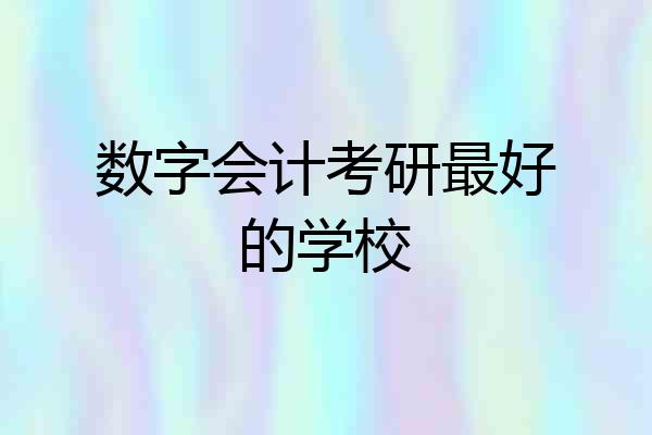 数字会计考研最好的学校