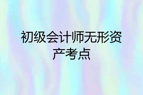初级会计师无形资产考点