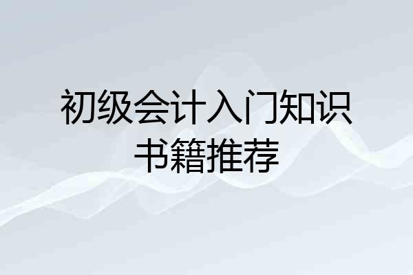 初级会计入门知识书籍推荐