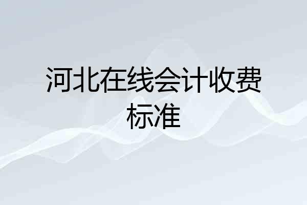 河北在线会计收费标准