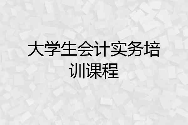 大学生会计实务培训课程