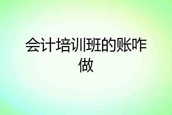 会计培训班的账咋做