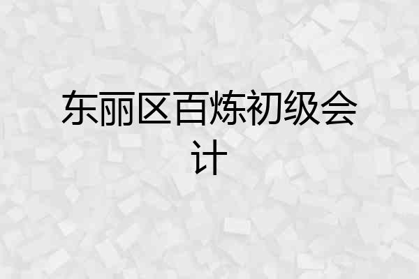 东丽区百炼初级会计