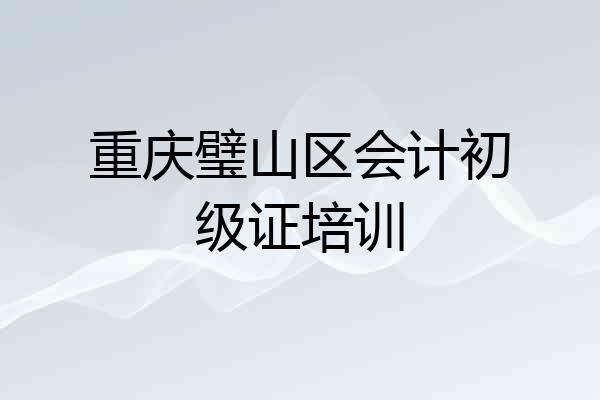 重庆璧山区会计初级证培训