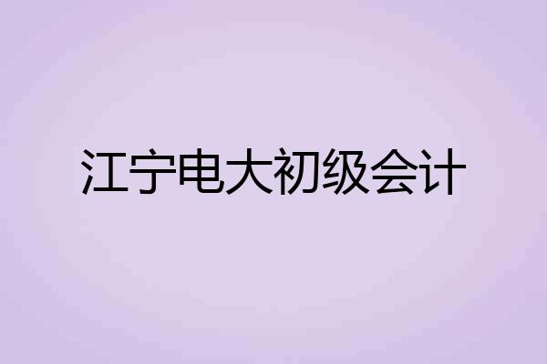 江宁电大初级会计